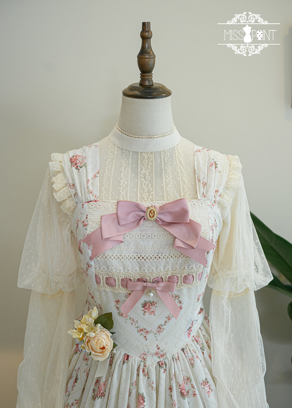 Miss Point - Customized Wood Rose 2.0 Elegant Vintage Jumper Dress