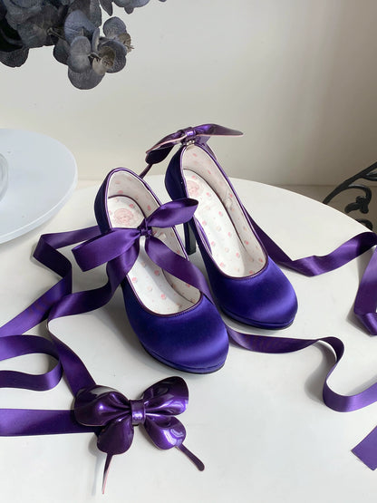 Pure Tea For Dream - Butterfly Specimen - Ballet Style Lolita Shoes Elegant Platform Lolita Heels