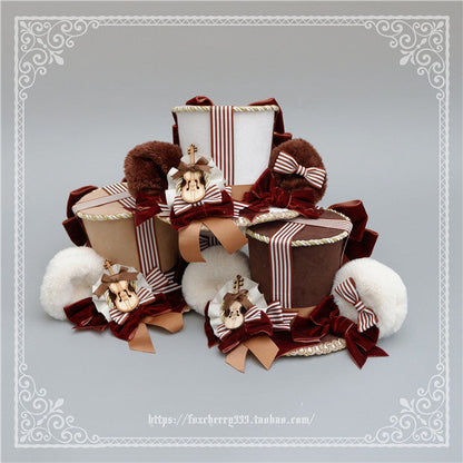 Fox cherry-Super Cute Lolita Bear Ears Top Hat Multicolors