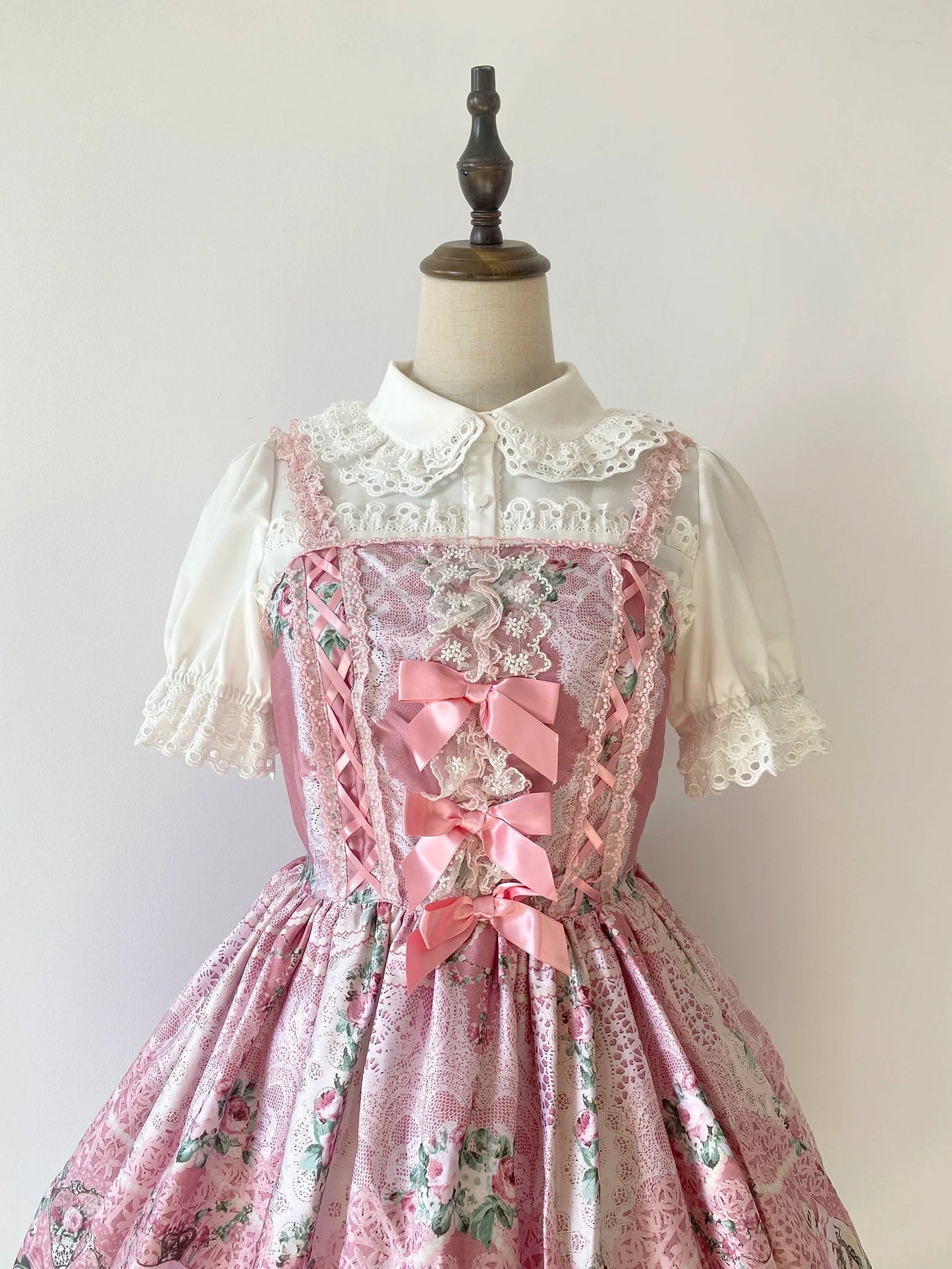 Little Dipper - Cherry Xiaobei - Daily Lolita Splicing Sleeve Lace Shirt