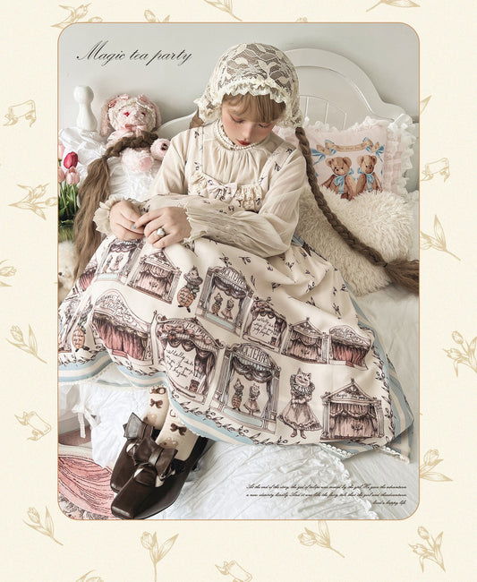 Magic Tea Party - Box Theatre - Classical Lolita Beige Rabbit Print JSK