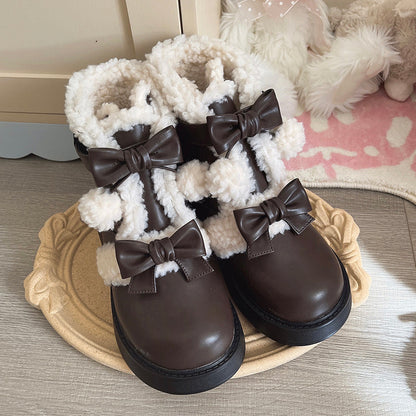 Beauty Bunny - Furry Bear - Winter Cute Lolita Shoes Short Snow Boots