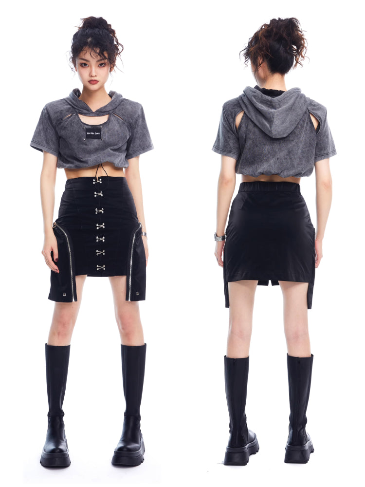 Metallic straight skirt【s0000006723】