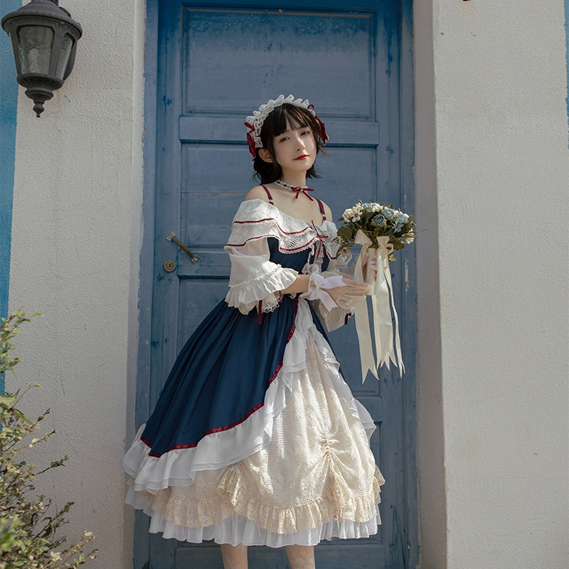 With Puji・朶now White - Lolita Flounce Hemline OP Dress