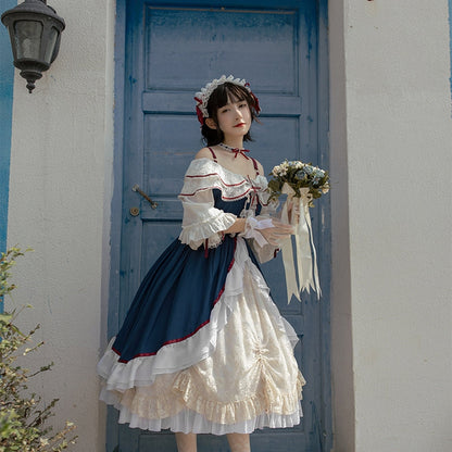 With Puji・朶now White - Lolita Flounce Hemline OP Dress