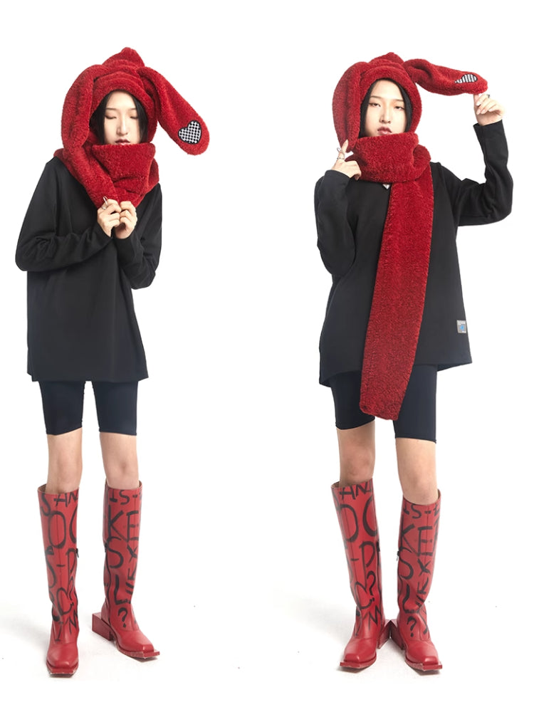 Bunny ear hat and scarf【s0000006715】