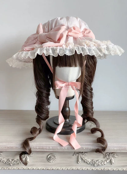 MAID - Vintage Lolita Hat Striped Lace Hat