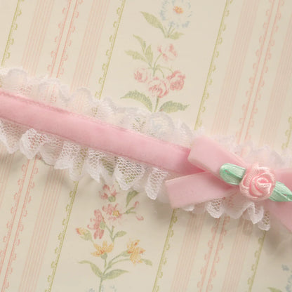 Creamy Bubbles - Sweet Lolita Choker Vintage Lace Rose Handmade Necklace