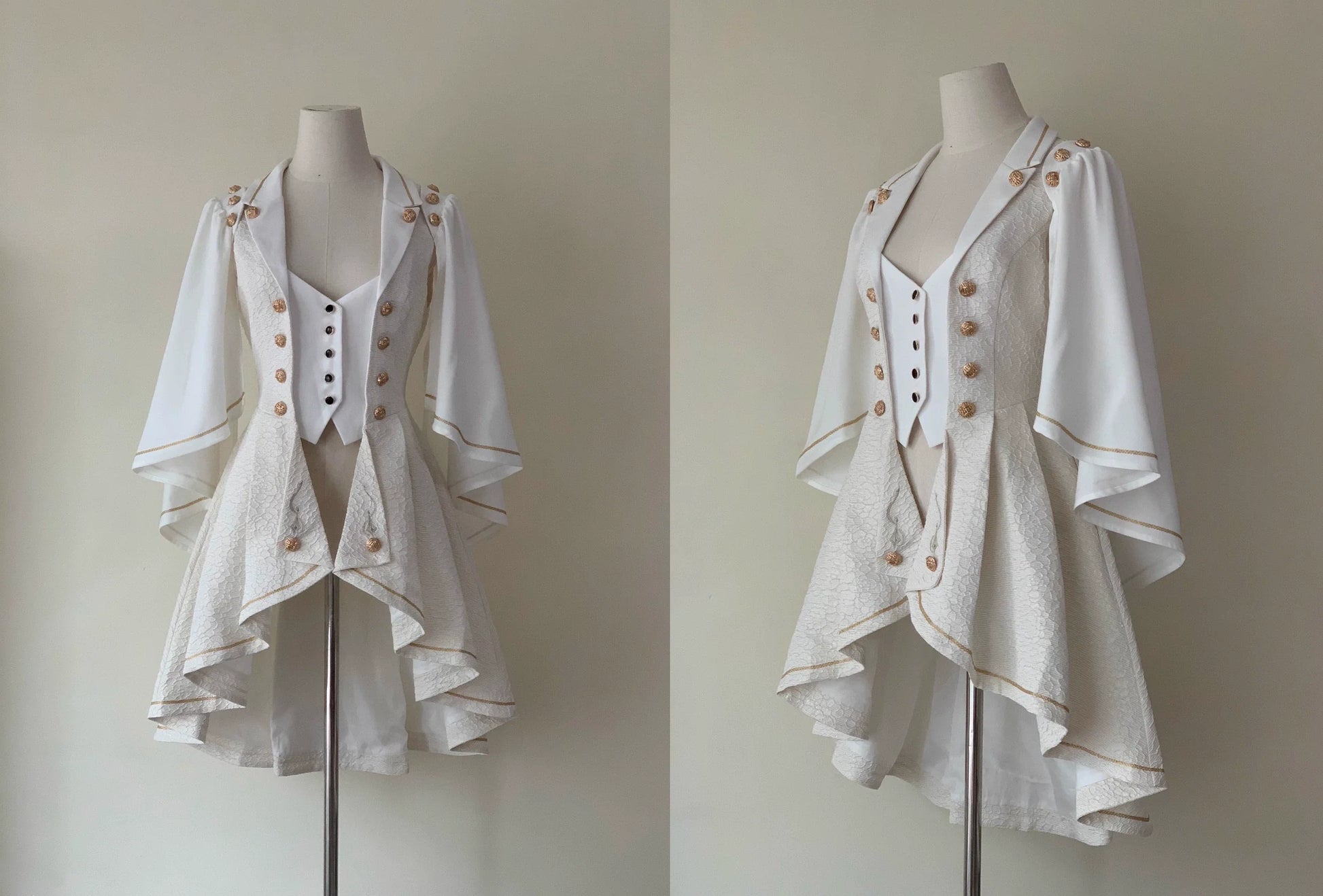 SilentMars - Fallen Moon Rule - Military Lolita Shirt Set Retro Knight Style Blouse