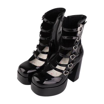 Pure Tea For Dream - Cross Buckle Punk Lolita Shoes