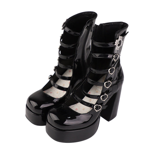 Pure Tea For Dream - Cross Buckle Punk Lolita Shoes