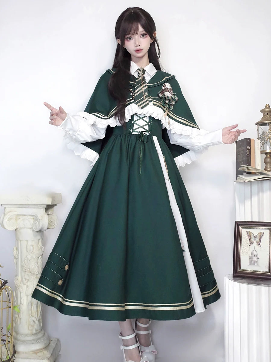 Letters from Unknown Star - Time Traveler - Winter Lolita Strap Skirt Long Sleeve Shirt