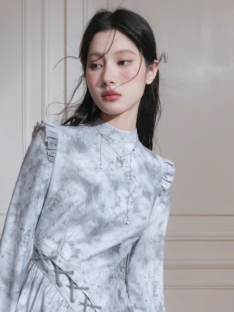 Spring print dress【s0000007223】