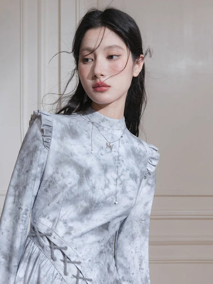 Spring print dress【s0000007223】