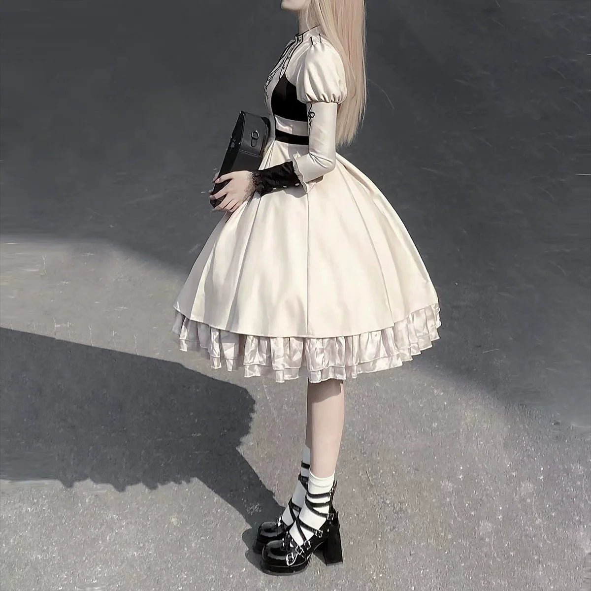 Letters from Unknown Star - Full Moon Charm - Gothic Lolita OP Dress Dark Themed Dress Short Style