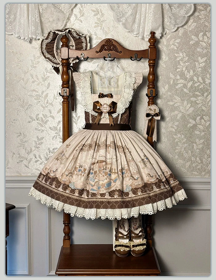 Alice Girl - Sea Salt Fairytale - Sweet Lolita JSK Doll-like Lolita Printed Dress
