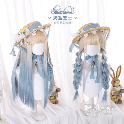 Hengji - Y2K Gradient Color Long Straight Lolita Wig