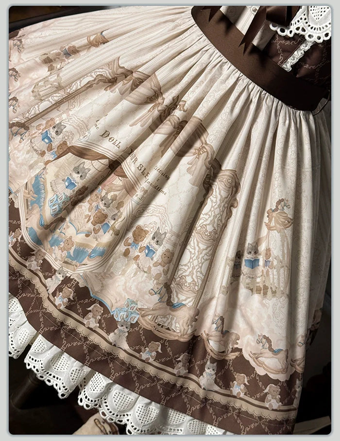 Alice Girl - Sea Salt Fairytale - Sweet Lolita JSK Doll-like Lolita Printed Dress