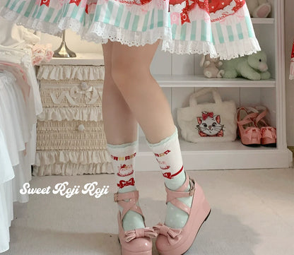 Roji Roji - Sweet Lolita Socks Cake Pattern Winter Socks