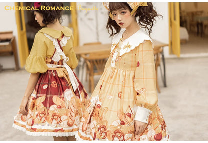 Chemical Romance - Freshly Baked Bread - Sweet Lolita OP Dress Long Sleeve Dress