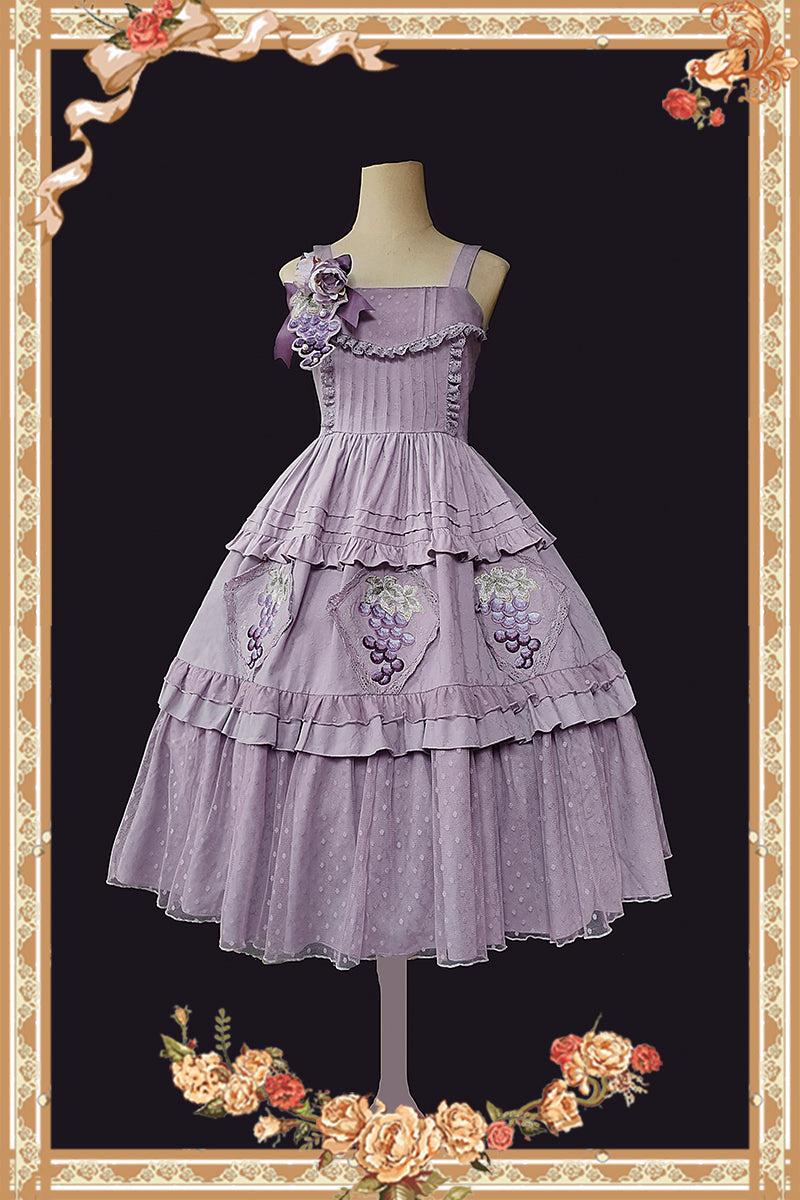 Infanta - Grape Manor - Country Lolita JSK Suit with Grape Embroidery