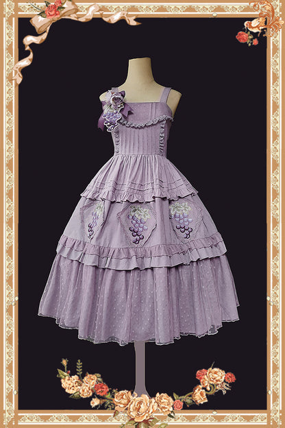 Infanta - Grape Manor - Country Lolita JSK Suit with Grape Embroidery