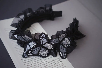 Strange Sugar - Gothic Lolita Black Headdress Butterfly KC Photography Props