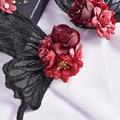Tang Tang Craft - Gothic Lolita Black Lace Wing Hairclips