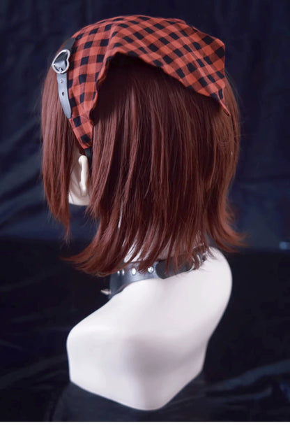 Strange Sugar - Gothic Lolita Black-red Plaid Hairband