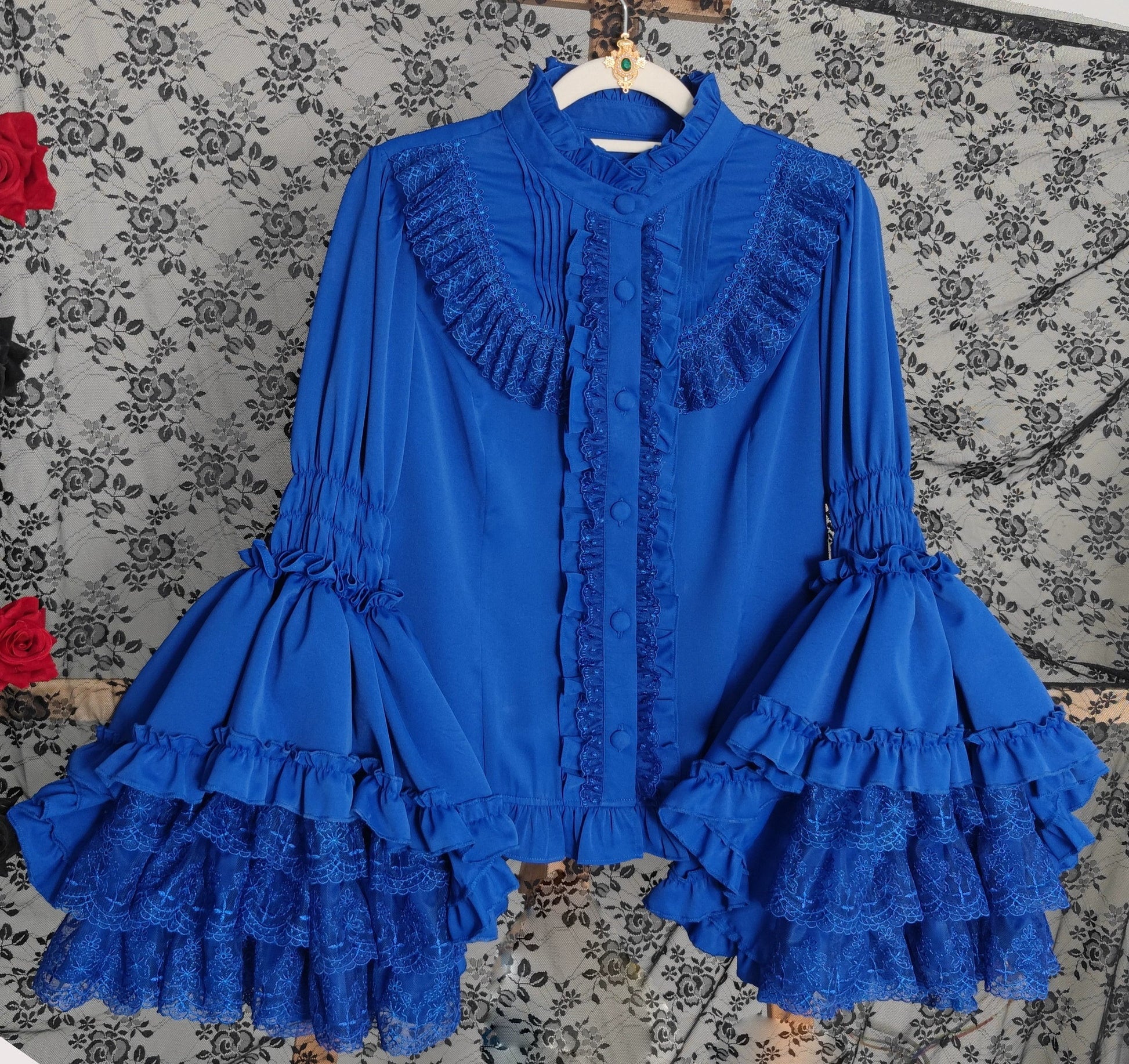 Twilight Zone - Gothic Lolita Blouse, Lace Hime-sleeve