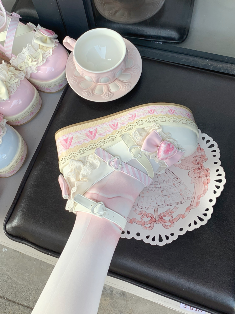 Aimee - Strawberry Limited - Sweet Lolita Platform Shoes Girlish Shoes