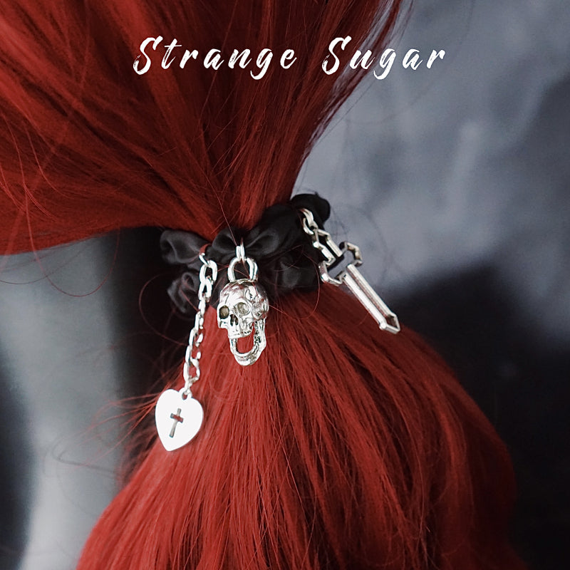 Strange Sugar - Gothic Lolita Black Hardware Skull Spider Hairband
