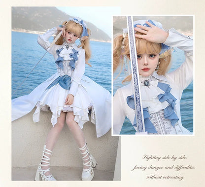 Forest Fluorescent Carps - Crumbling Skeleton - Ouji Lolita Fishbone Embroideried Vest, Prince Pants Suits