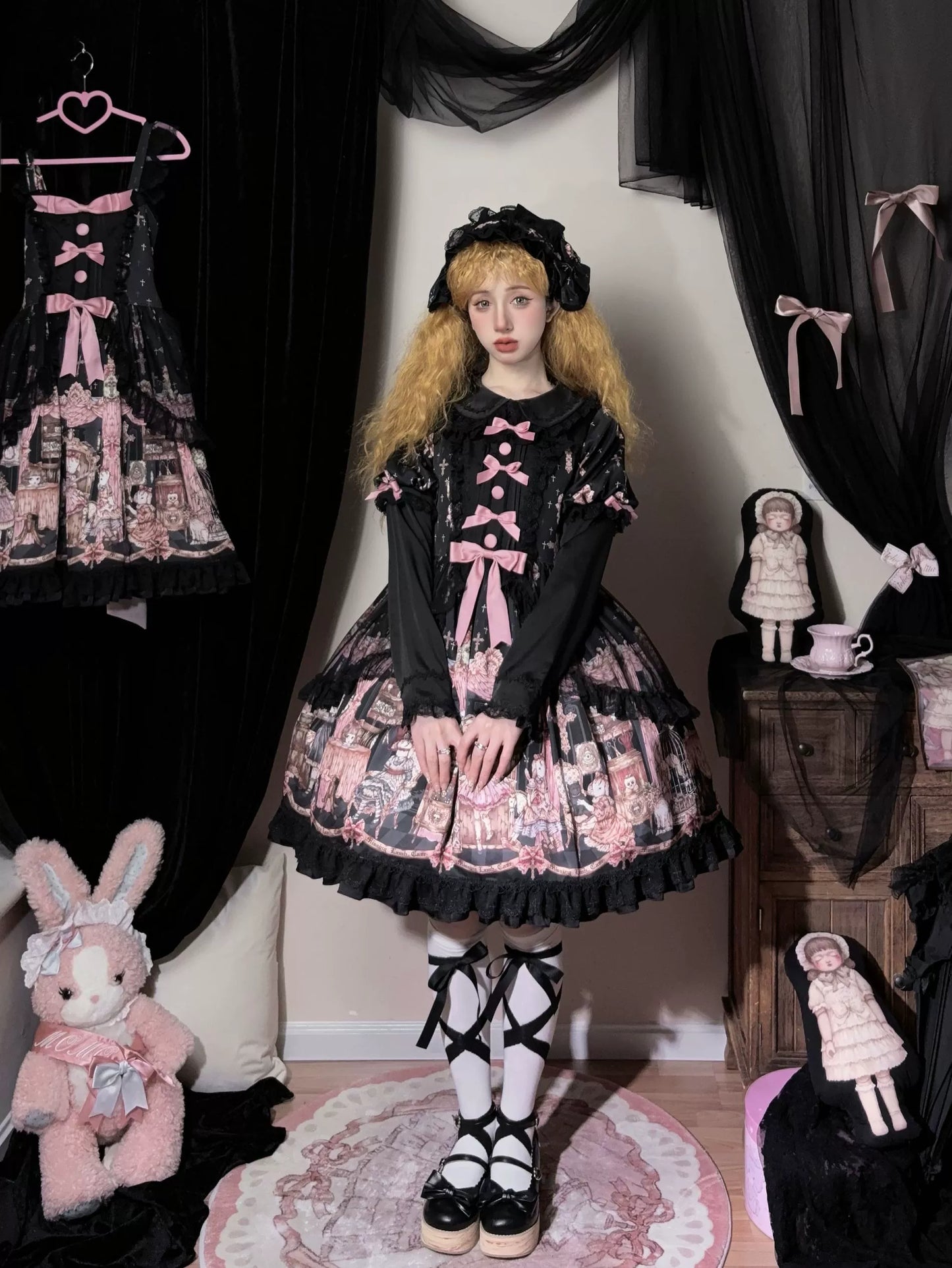 Uncle's Workshop - Missing Lamb Case - Gothic Lolita Dress Set with Sheep Prints
