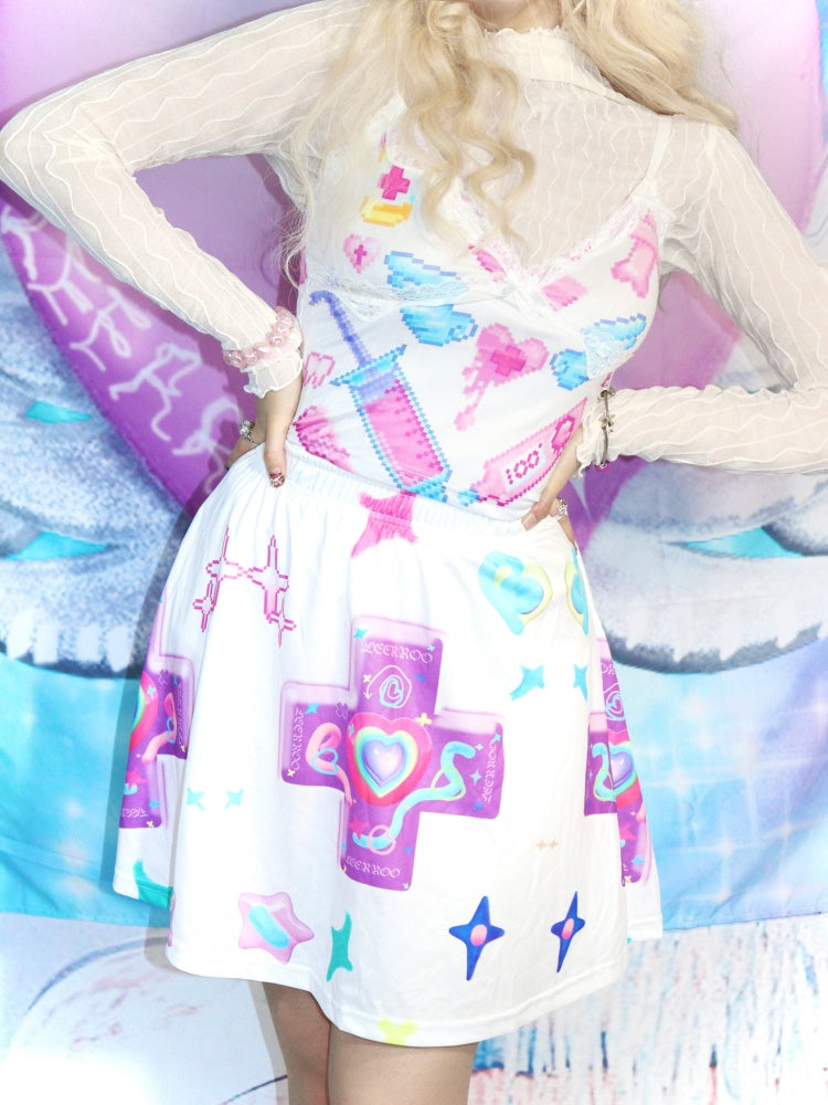 Fancy Pop Print Lace Camisole【s0000002518】