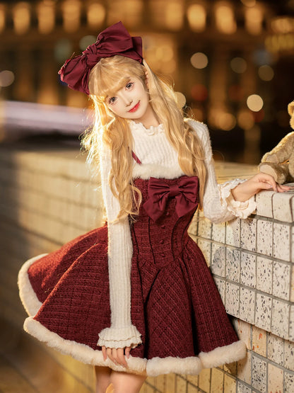 Tan Tuan - Winter Lolita Dress New Year Lolita JSK Plush Cape Set