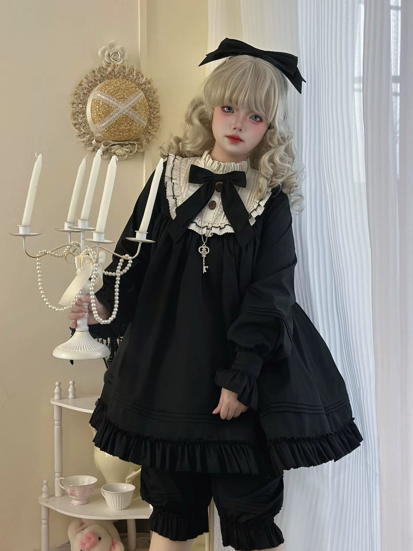 Uncle's Workshop - Lullaby - Cotton Lolita OP Dress Kawaii Lolita Bloomers