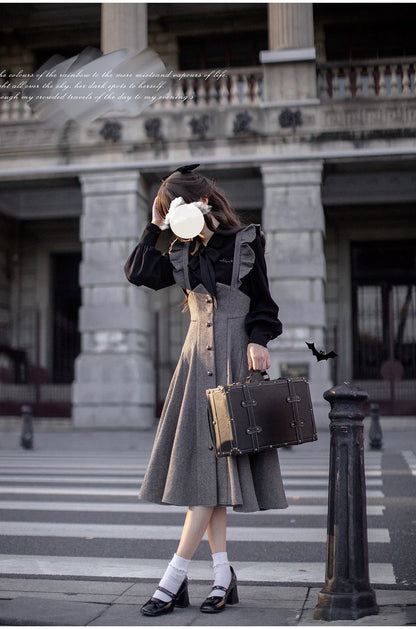 HuTaoMuJK - Serena - Elegant Woolen Lolita JSK Dress Set