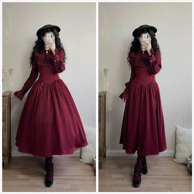 Forest Song - Astris - Reversible Classic Lolita High Waist Fishbone Skirt