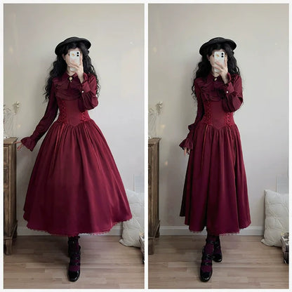 Forest Song - Astris - Reversible Classic Lolita High Waist Fishbone Skirt