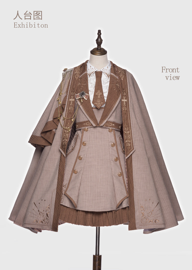 Youpairui - Sheffield - British-style Khaki Ouji Lolita Set