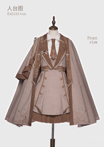 Youpairui - Sheffield - British-style Khaki Ouji Lolita Set