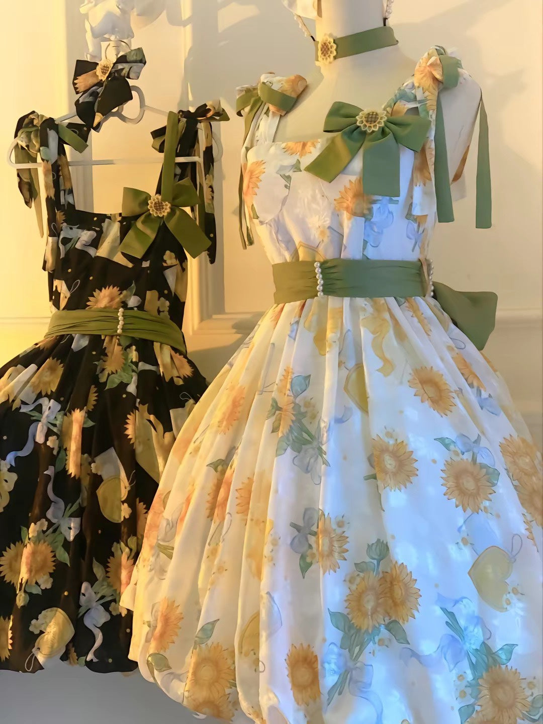 Akiyama Future Studio - Sunflower Print Lolita JSK Dress in Breathable Light Fabric