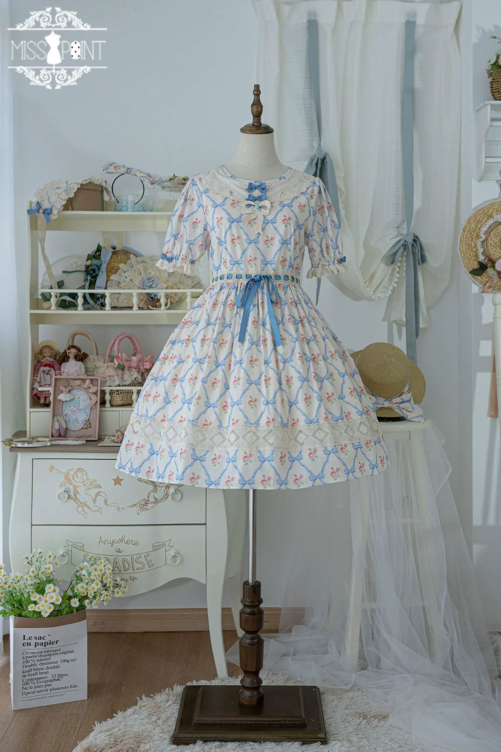Miss Point - Customized Elegant Lolita OP Dress Cute Daily Girl Short Lolita Dress