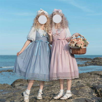 EESSILY - Afternoon Courtryard - Kawaii Lolita Summer Embroidery OP