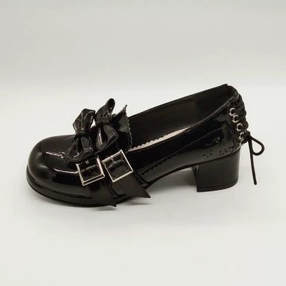 Antaina - Sweet Lolita Mary Jane Shoes Shiny Bow Shoes