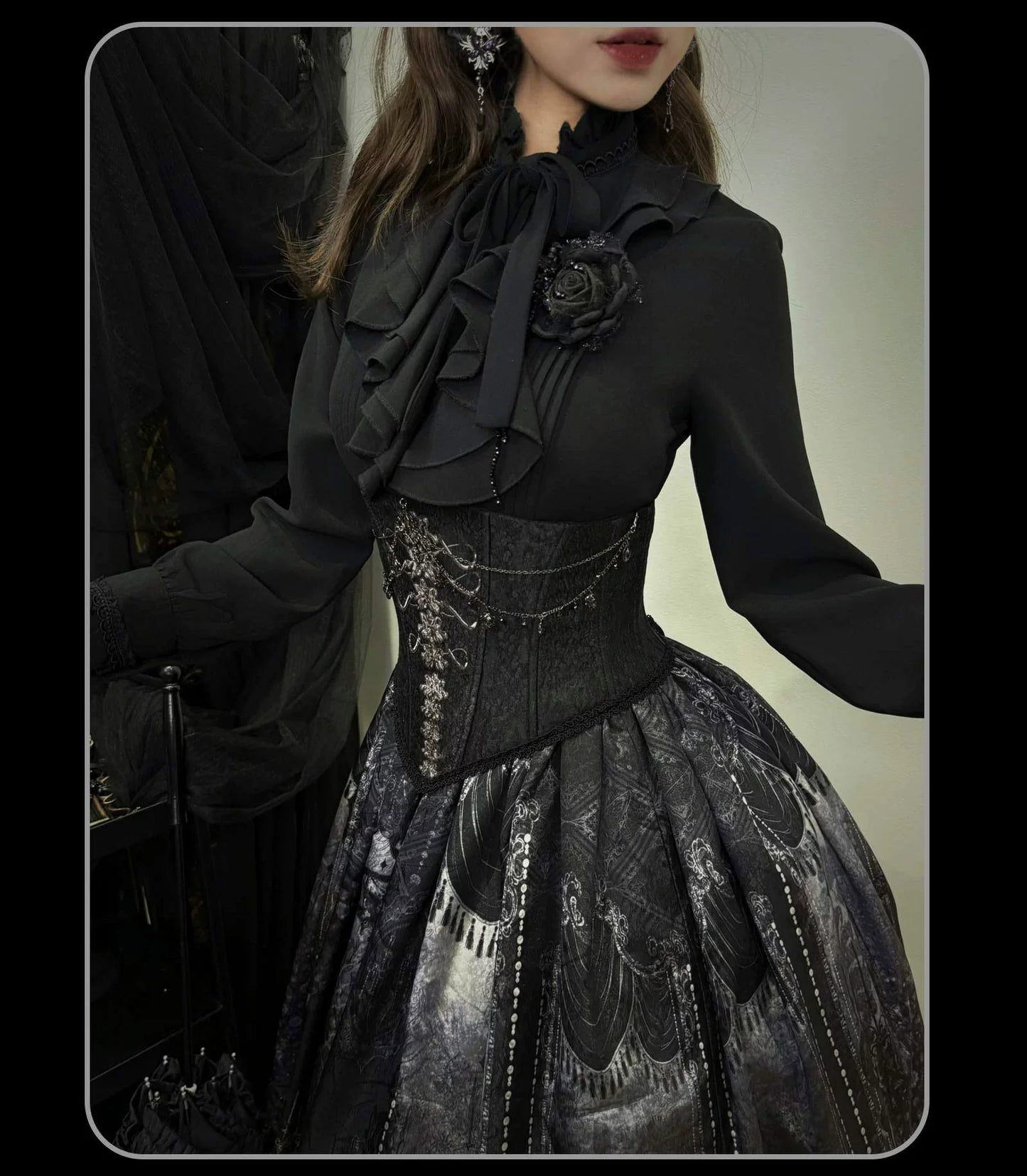 Susin Lolita - Bone-Eroded Butterfly - Gothic Lolita JSK & SK Set