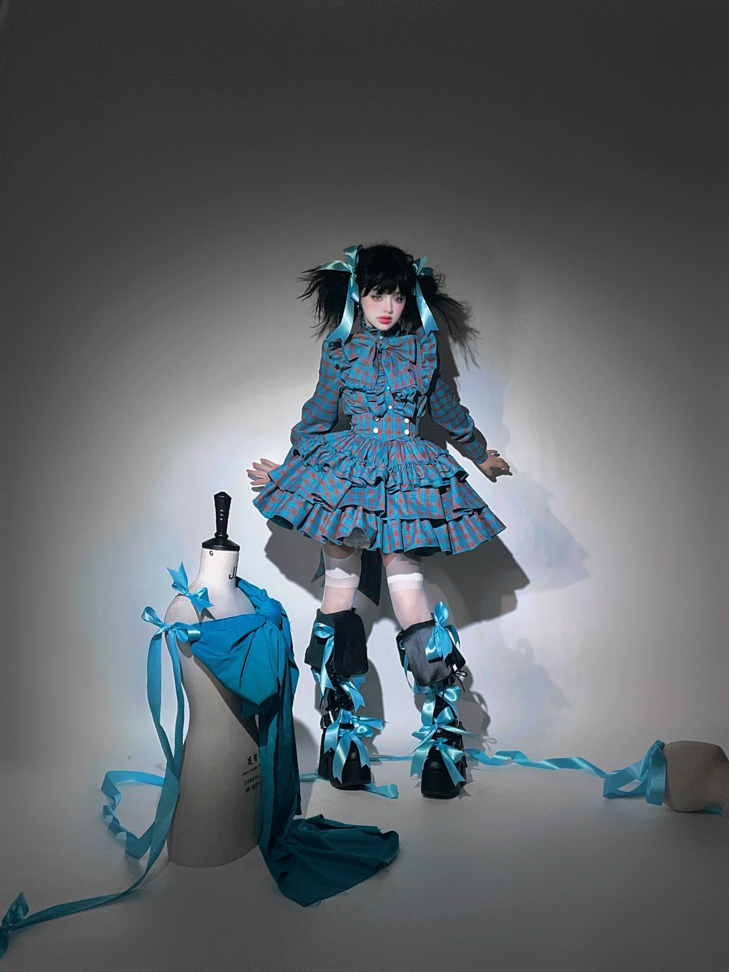 CATCOCOON - Humanoid Gift Box - Christmas Plaid Lolita Blouse & SK