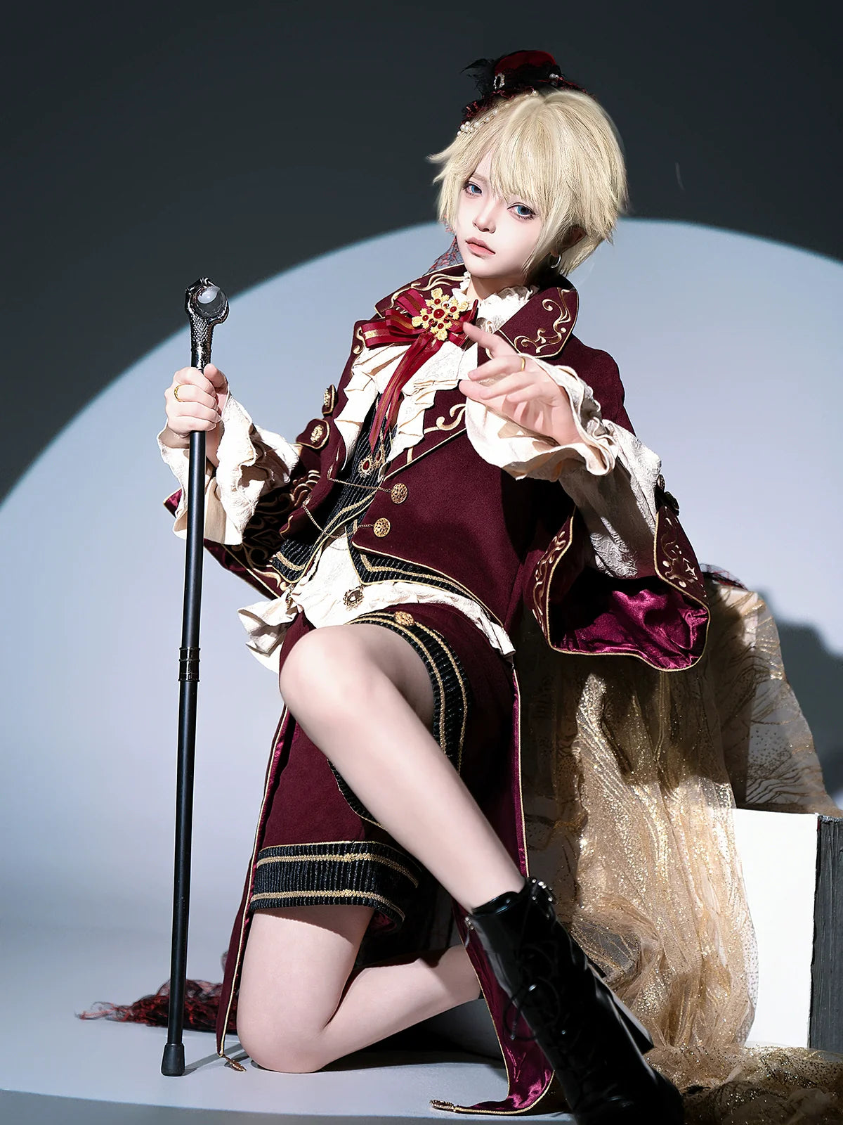 Letters from Unknown Star - Heir - Ouji Lolita Shorts Set Military Prince Lolita Coat and Blouse