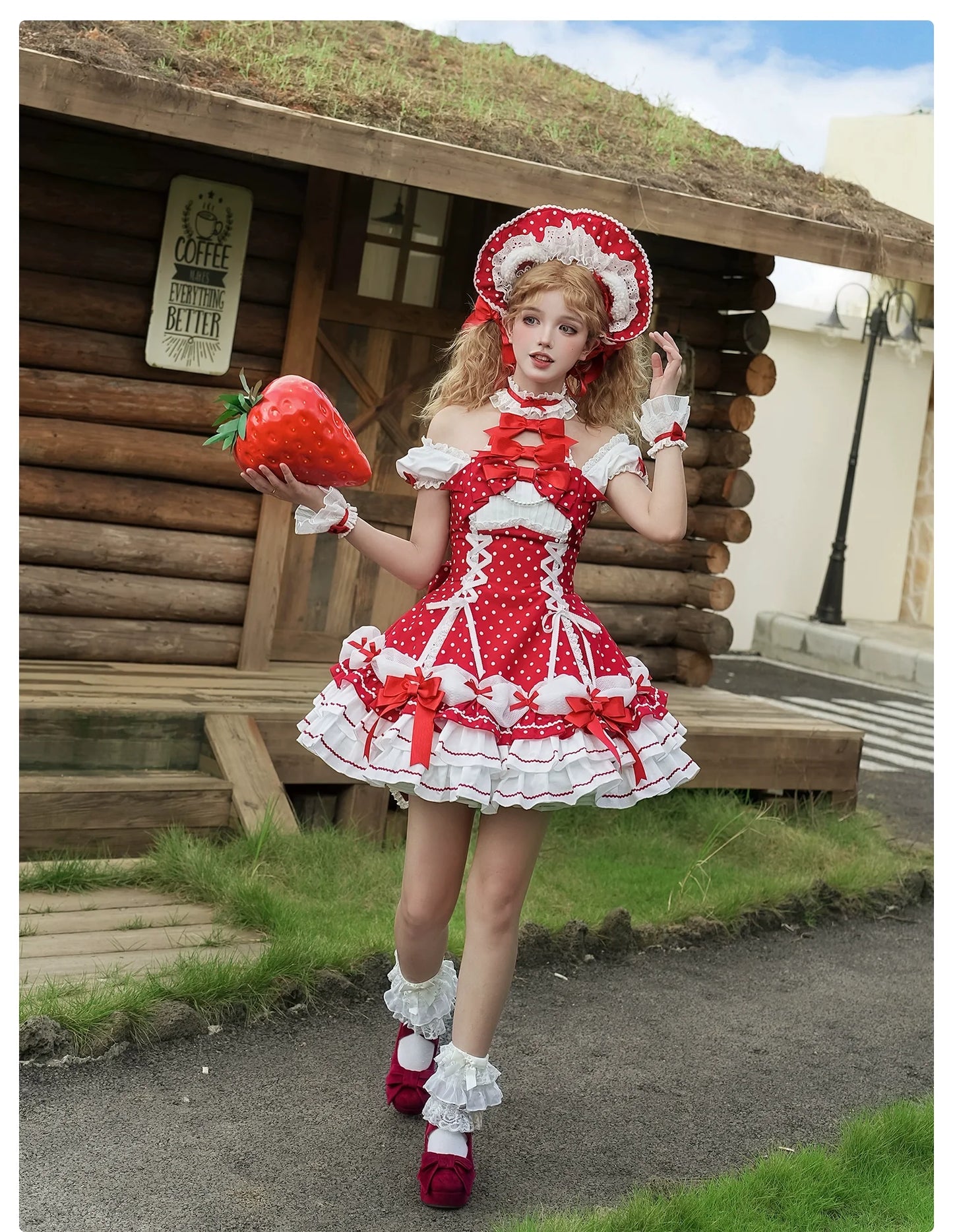 Alice Girl - Old School Polka Dots - Halter Neck Sweet Lolita OP Dress